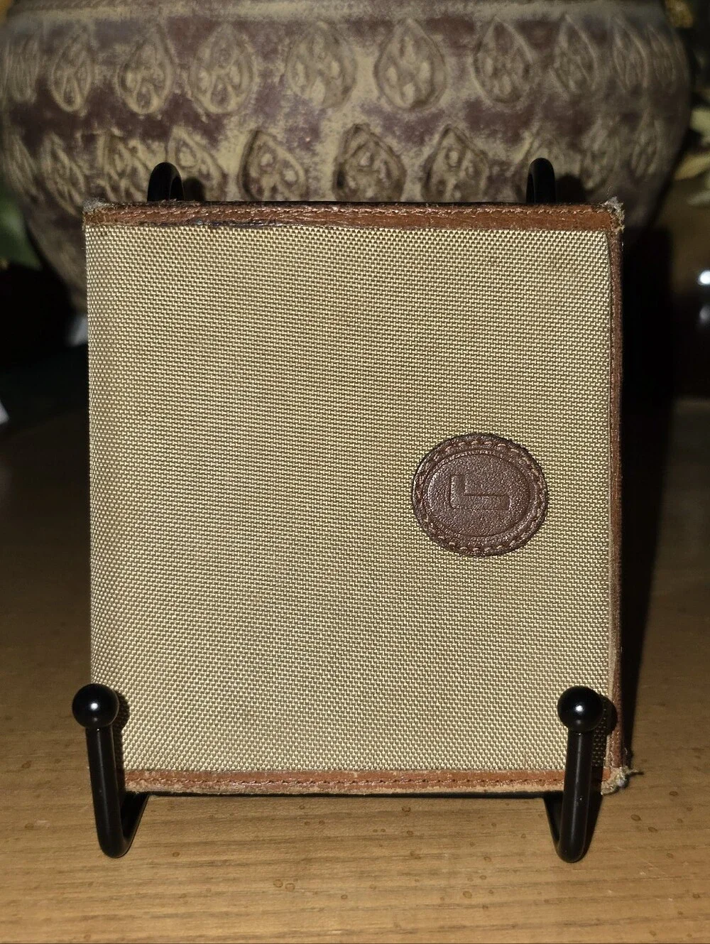 Lancel Vintage Canvas And Leather Bifold Mens Wallet